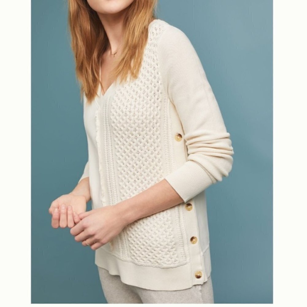 Anthro Saturday Sunday Arcana Cream Pullover